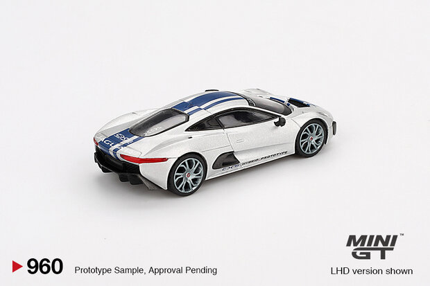 Mini GT 1:64 Jaguar C-X75, silver/blue  2010 LHD