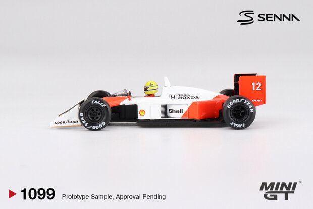 Mini GT 1:64 McLaren MP4/4, No 12 Ayrton Senna 1988 Japanese Grand Prix Winner. Verwacht 02-2026