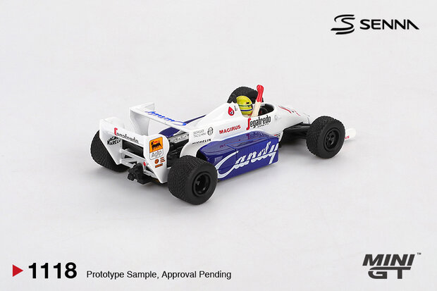Mini GT 1:64 Toleman TG184, No 19 Ayrton Senna 1984 Monaco Grand Prix 2nd Place LHD. Verwacht 02-2026