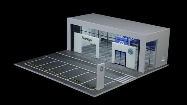 Black Box Diorama 1:64 Diorama Volkswagen Showroom met licht