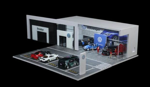 Black Box Diorama 1:64 Diorama Volkswagen Showroom met licht