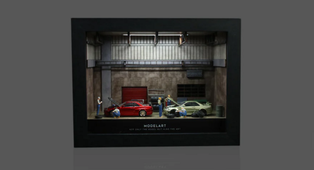 Black Box Diorama 1:64 Workshop Photo Frame, excl auto's en figuren