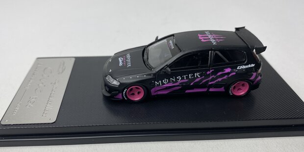 My Model Collect 1:64 Honda Civic EG6 "Monster" black/pink