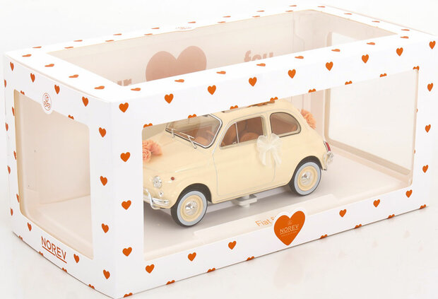 Norev 1:18 Fiat 500 L 1968 Ivory Wedding Gift