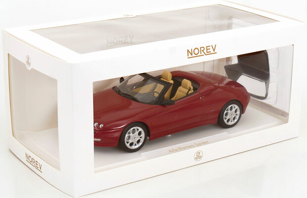 Norev 1:18 Alfa Romeo Spider 1999 Proteo Red metallic met afneembare kap