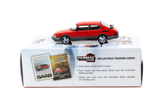 Tarmac 1:64 Saab 900 Turbo Red with Tarmac Cards - GLOBAL64