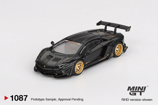 Mini GT 1:64 Lamborghini Aventador LB - WORKS Limited Edition Matte Black LHD. Verwacht 01-2026