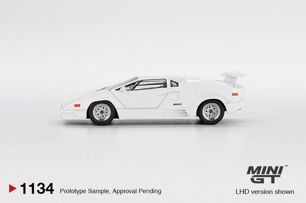 Mini GT 1:64 Lamborghini Countach 25th Anniversary White LHD. Verwacht 02-2026