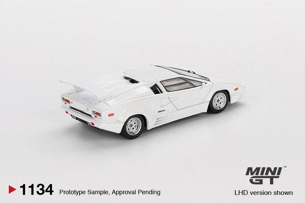 Mini GT 1:64 Lamborghini Countach 25th Anniversary White LHD. Verwacht 02-2026