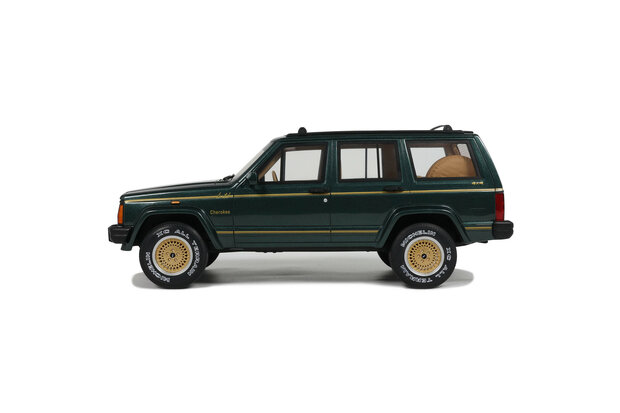 Otto Mobile 1:18 Jeep Cherokee XJ Limited Hunter Green 1995. Levering 12-2025 - uitverkocht in pre-order