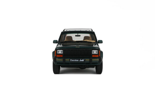 Otto Mobile 1:18 Jeep Cherokee XJ Limited Hunter Green 1995. Levering 12-2025 - uitverkocht in pre-order