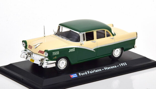 Atlas 1:43 Ford Fairlane Havana taxi beige groen 1955 in blisterverpakking  - Taxi Collection