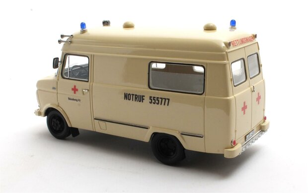 Matrix 1:43 Opel Blitz Voll Rettungswagen Neurenberg 65-75 beige - limited 100 pcs