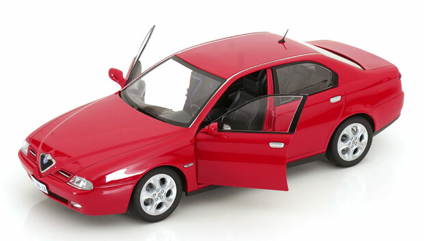 Mitica 1:18 Alfa Romeo 166 3.0 V6 1998 rood met zwart interieur