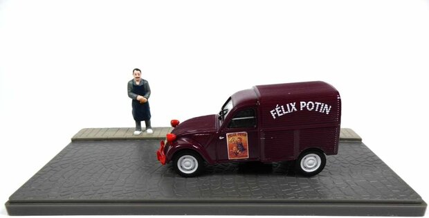 Atlas 1:43 Citroen 2CV  Felix Potin - Petit Utilitaires - burgundy, Diorama