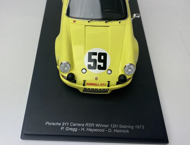 Spark 1:18 Porsche 911 Carrera RSR no59 - Peter Gregg, Hurley Haywood, Dave Helmick - winner 12h Sebring 1973