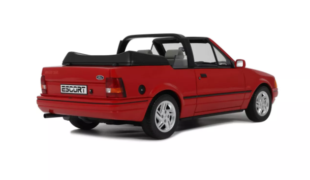 Otto Mobile 1:18 Ford Escort Mk4 XR3i Cabriolet Flamenco-Rot 1986. Levering 04-2026