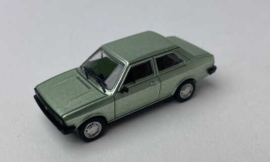 Premium Classiixxs 1:87 Volkswagen Derby I 1979 lichtgroen in windowbox