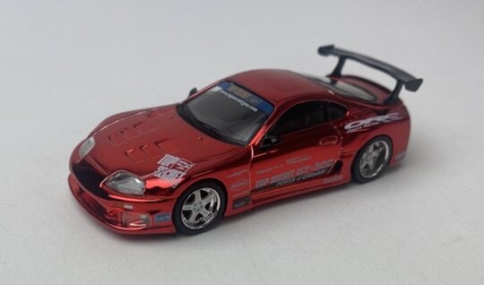 Mini GT 1:64 Toyota Supra (A80) Top Secret GT-300 Top Secret Red Chrome LHD