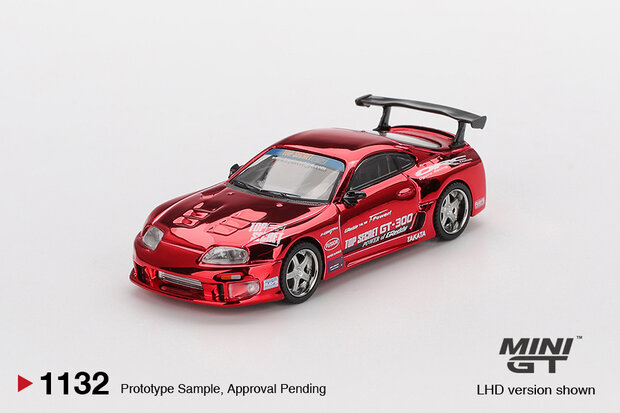 Mini GT 1:64 Toyota Supra (A80) Top Secret GT-300 Top Secret Red Chrome LHD