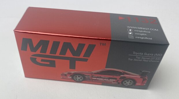 Mini GT 1:64 Toyota Supra (A80) Top Secret GT-300 Top Secret Red Chrome LHD