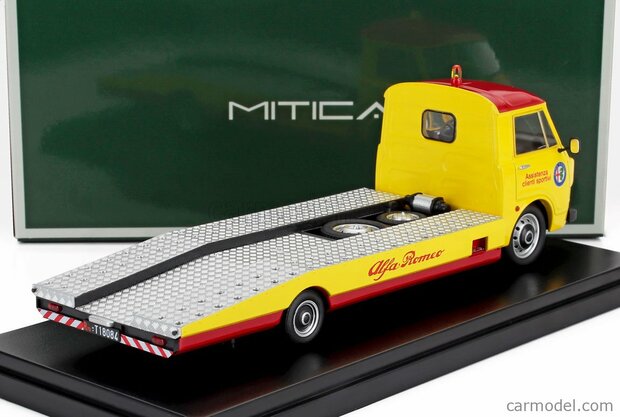 Mitica 1:43 Alfa Romeo A12 ( F12) oprijwagen tweede serrie 1977 - Assitenza clienti sportive -geel rood