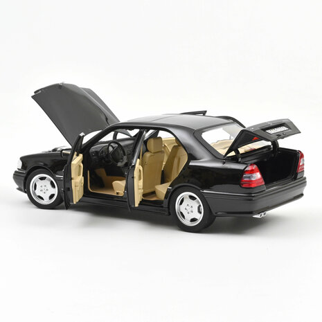 Norev 1:18 Mercedes Benz C36 AMG 1993 Obsidian Black metallic met 6 openingen
