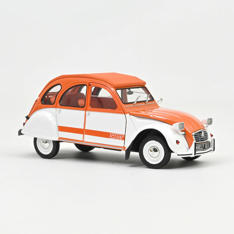 Norev 1:18 Citroen 2CV Spot 1976 wit / oranje. Levering 10-2026