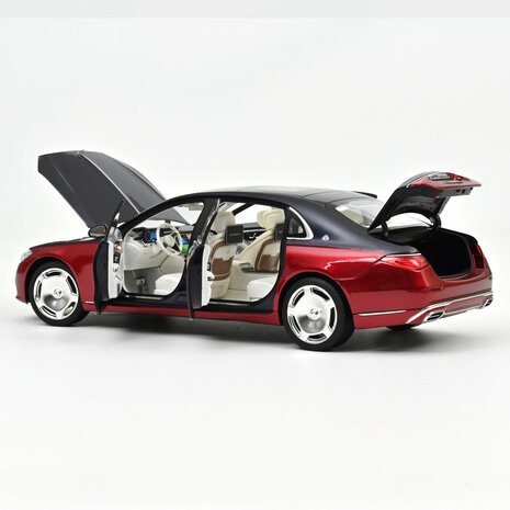 Norev 1:18 Mercedes Maybach S 680 4MATIC 2021 Nautical Blue/Patagonia Red. Levering 10-2026