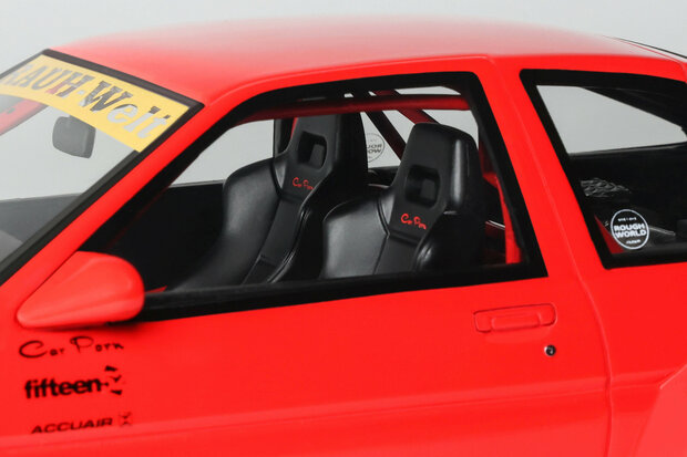 Otto Project Car 1:18 Toyota AE86 Sprinter Trueno Widebody Ferrari Rosso Corsa 1986