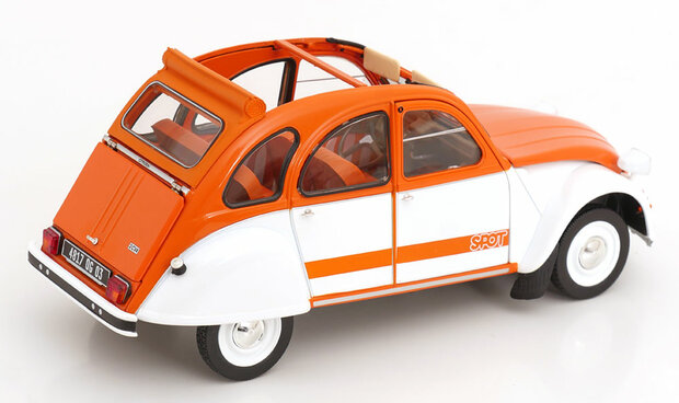 Norev 1:18 Citroen 2CV Spot 1976 wit / oranje