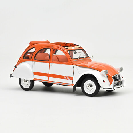 Norev 1:18 Citroen 2CV Spot 1976 wit / oranje