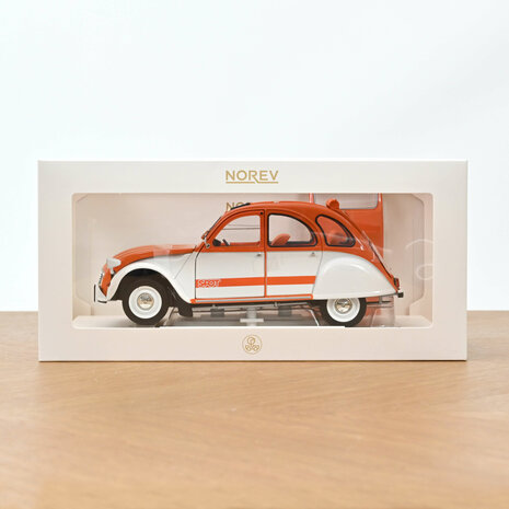 Norev 1:18 Citroen 2CV Spot 1976 wit / oranje