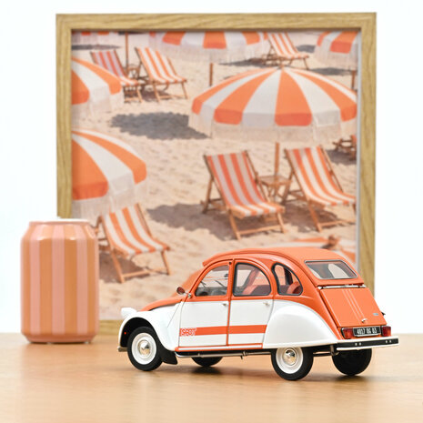 Norev 1:18 Citroen 2CV Spot 1976 wit / oranje