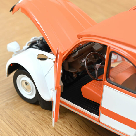 Norev 1:18 Citroen 2CV Spot 1976 wit / oranje