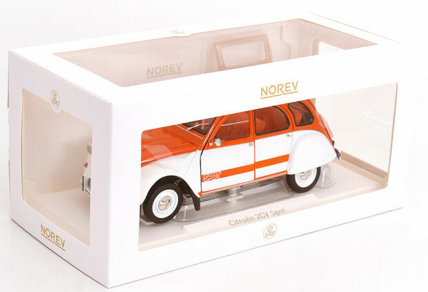 Norev 1:18 Citroen 2CV Spot 1976 wit / oranje