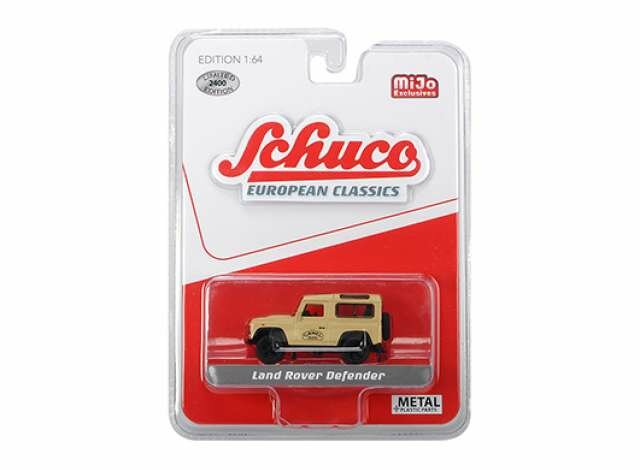 Schuco 1:64 Land Rover Defender Camel Trophy sand yellow. Mijo Exclusives