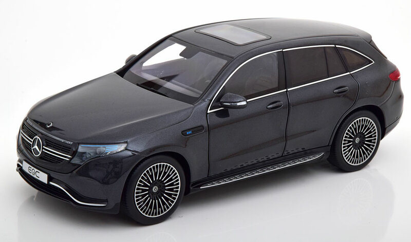 NZG 1:18 Mercedes Benz EQC 400 4Matic met Verlichting donkergrijs metallic, in dealer verpakking