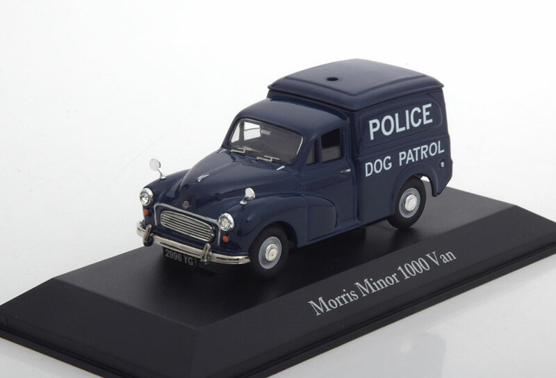 Atlas 1:43 Morris Minor 1000 Van West Riding Constabulary Dog Patrol blauw. Police Cars Collection