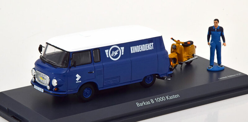 Schuco 1:43 Barkas B 1000 Simson Kundendienst blauw wit oplage 750 stuks