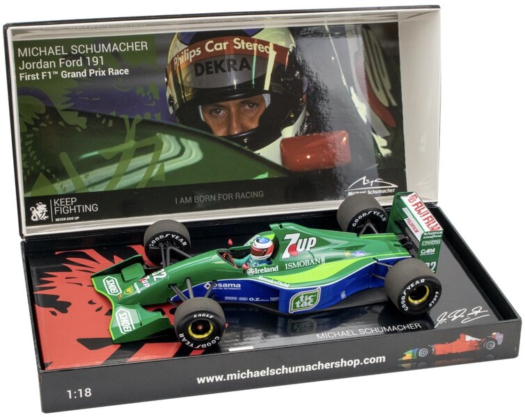 Minichamps 1:18 Jordan Ford 191 no 32 Michael Schumacher First F1 Grand Prix Race