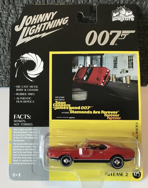 Johnny Lightning 1:64 Ford Mustang Mach 1 James Bond 007 Diamonds Are Forever Pop Culture serie 2 no 5