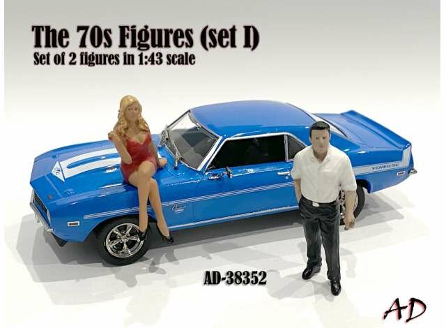 American Diorama 1:43 The 70s Style Figure set no 2, met 2 figuren. excl. auto