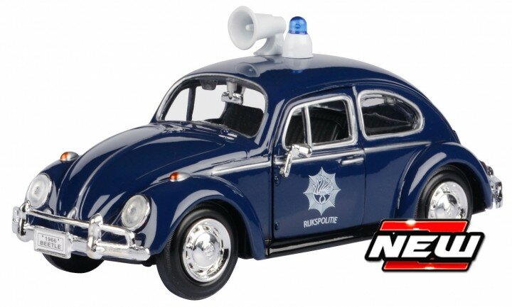 Motor Max 1:24 Volkswagen Kever Politie Nederland 1966 donkerblauw