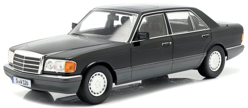 iScale 1:18 Mercedes Benz 560 SEL S Class W126 1985 zwart grijs