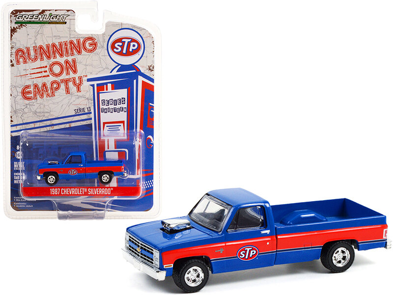 Greenlight 1:64 Chevolet Silverado Pickup 1987 Truck With Blown Engine STP Running On Empty Series 13