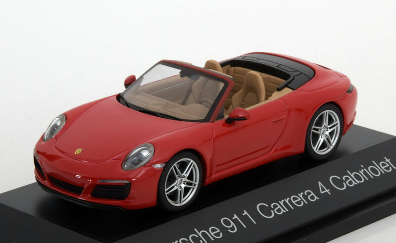 Herpa 1:43 Porsche 911 ( 991) Carrera 4 Cabrio rood