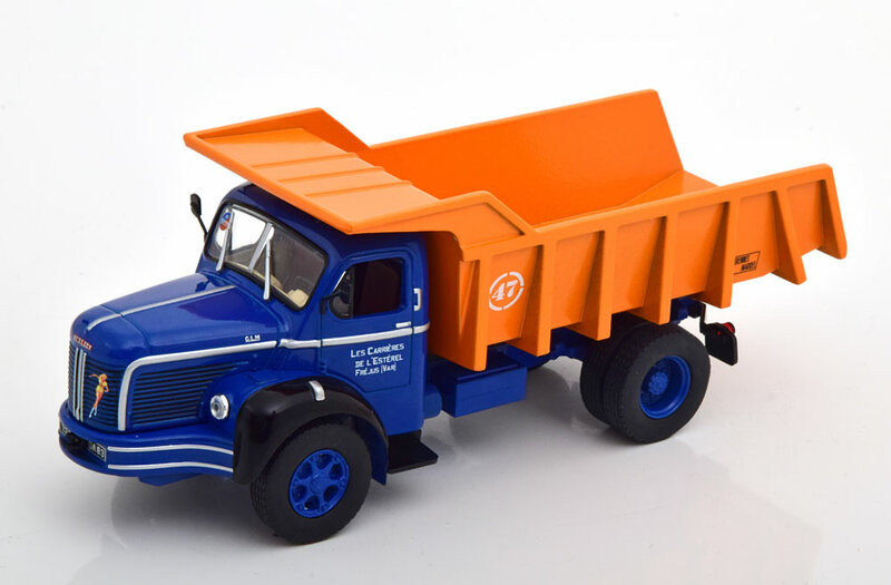 Atlas 1:43 Berliet GLM 1953 blaw oranje in blisterverpakking