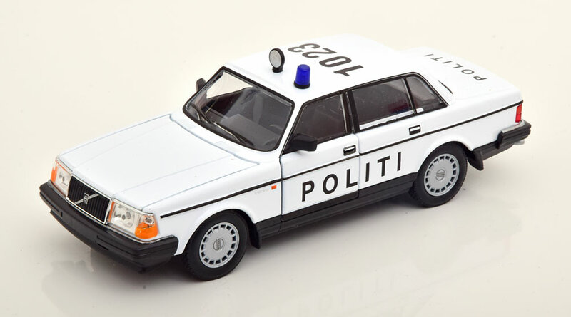 Welly 1:24 Volvo 240 GL Politi - Denmark Police wit zwart