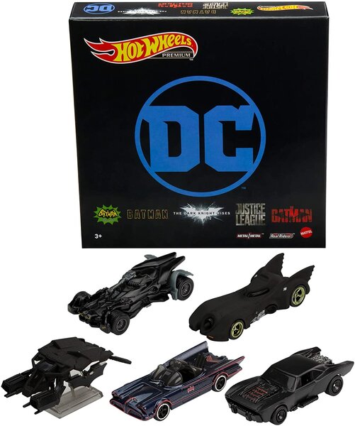 Hotwheels 1:64 Batman Set 5 Batmobile in Speciale Batman Verpakking